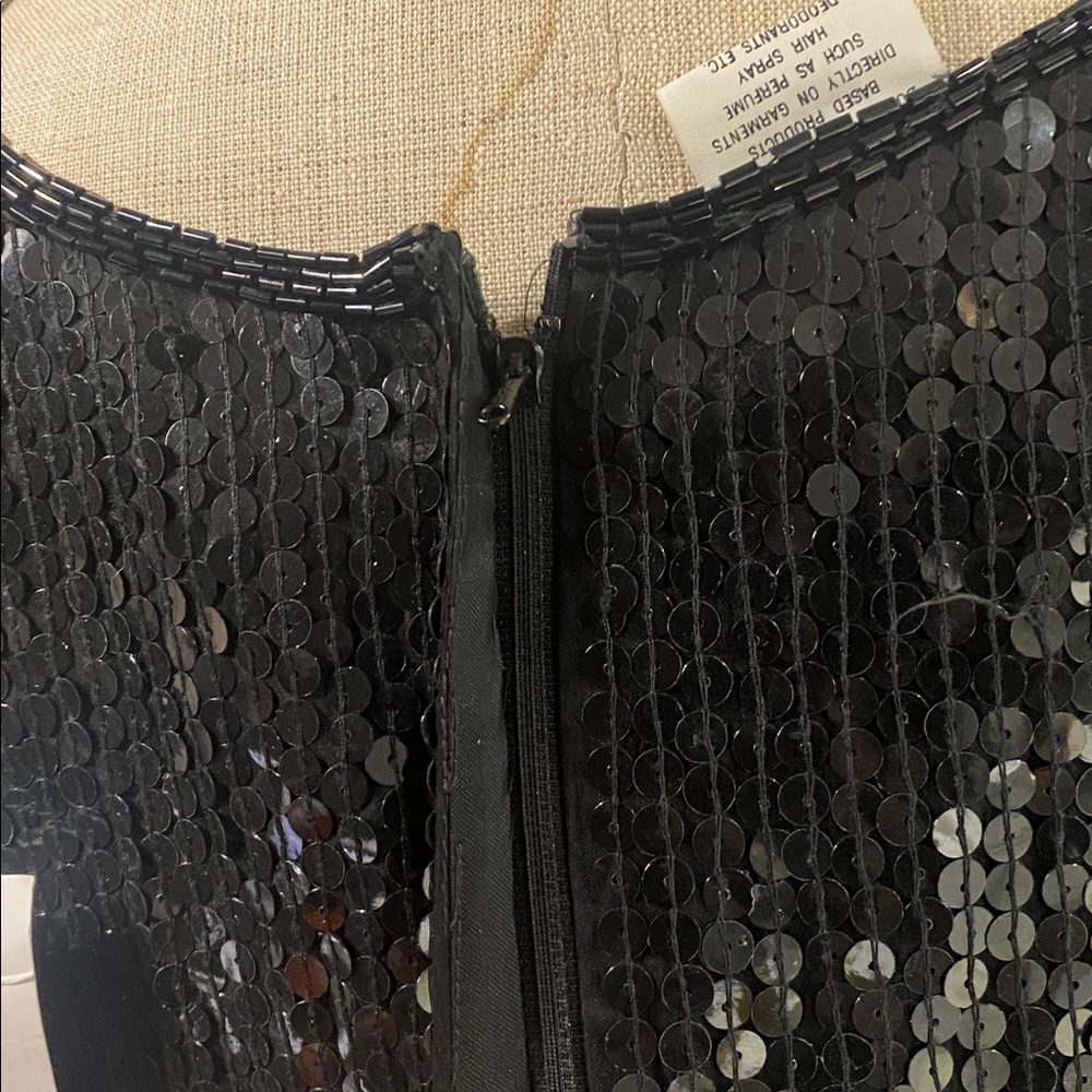 100% silk Black Sequin Dress by jasmine. - Picture 7 of 13